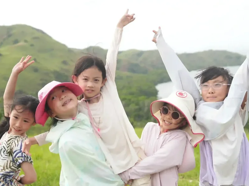Children on a hilltop near Labuan Bajo