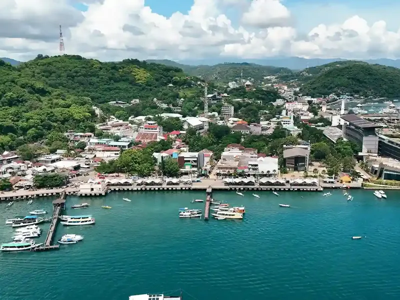 Aerial view of Kampung Ujung, Labuan Bajo