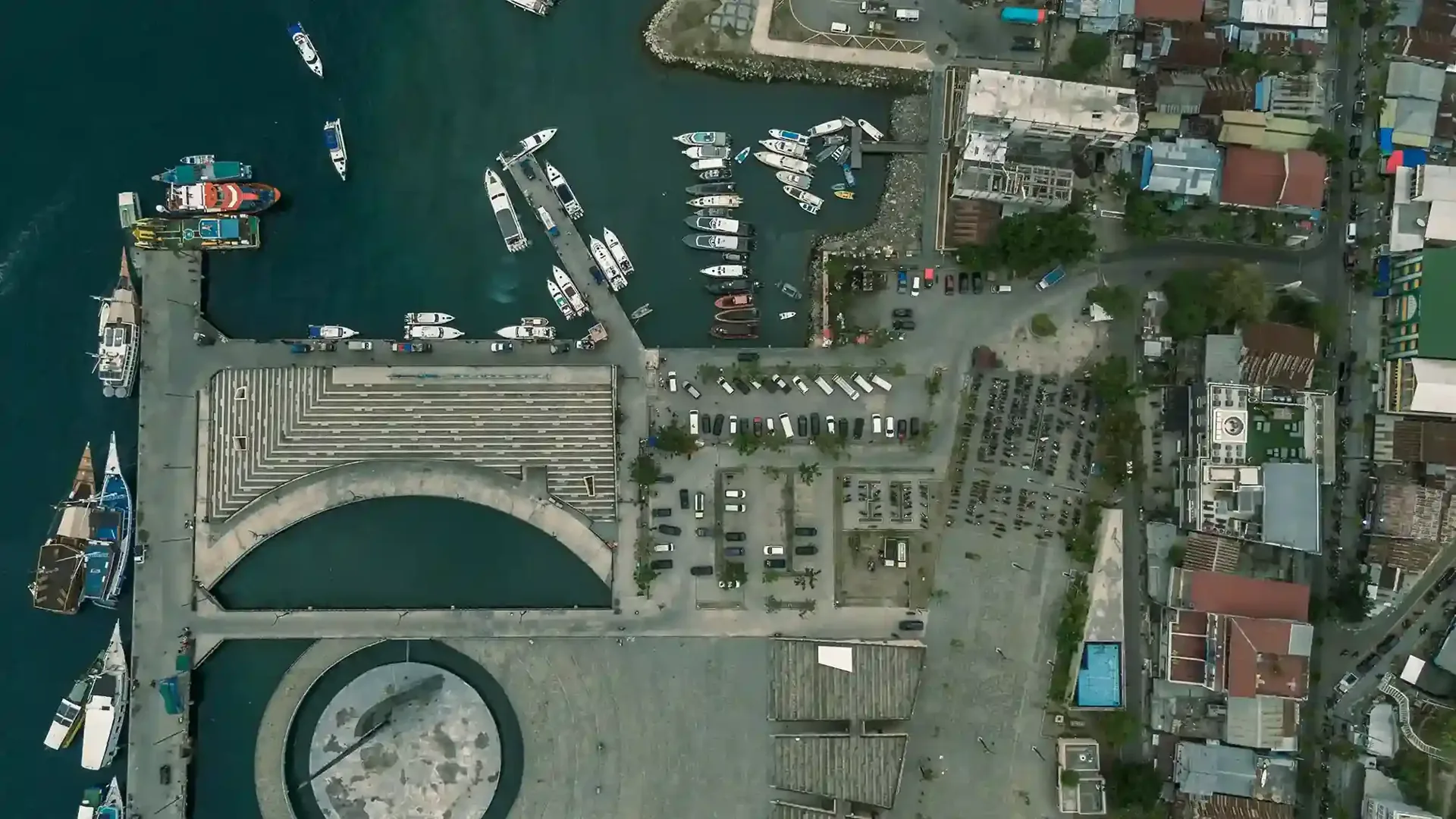 Aerial view of Labuan Bajo harbour