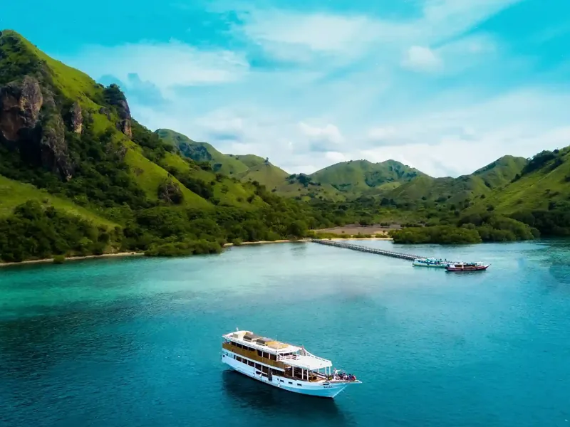 Aerial view of Manjarite Island, Komodo