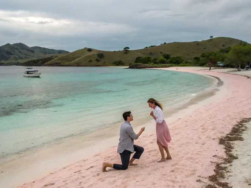 Proposal on Pink Beach, Komodo National Park